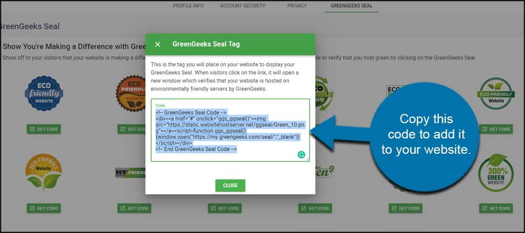 GreenGeeks Seal Code