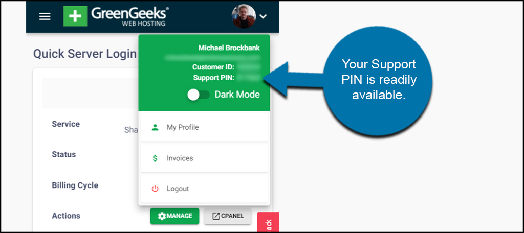 Mobile Support PIN