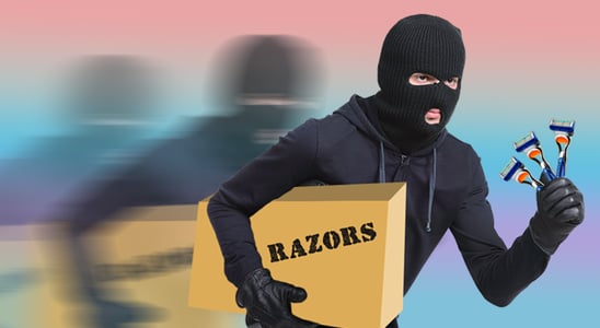 thief stealing razors