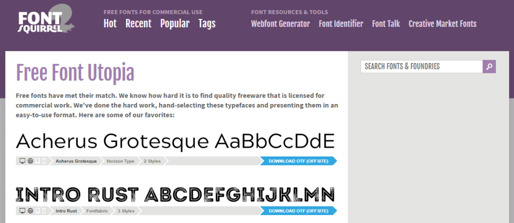 Font Squirrel free fonts WordPress